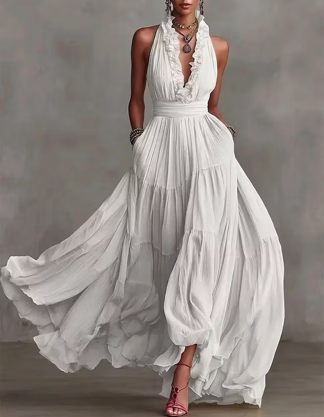 Nina - Haljina Maxi Plisirano Halter