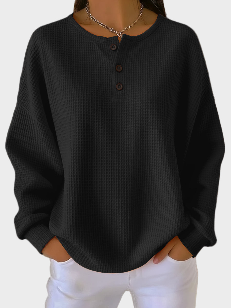 Anne - Henley majica od waffle pletiva