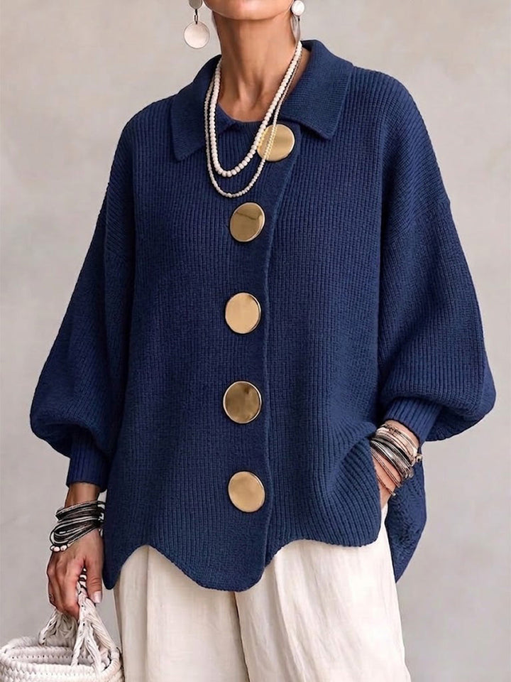 Karina – Oversized kardigan s ovratnikom i gumbima