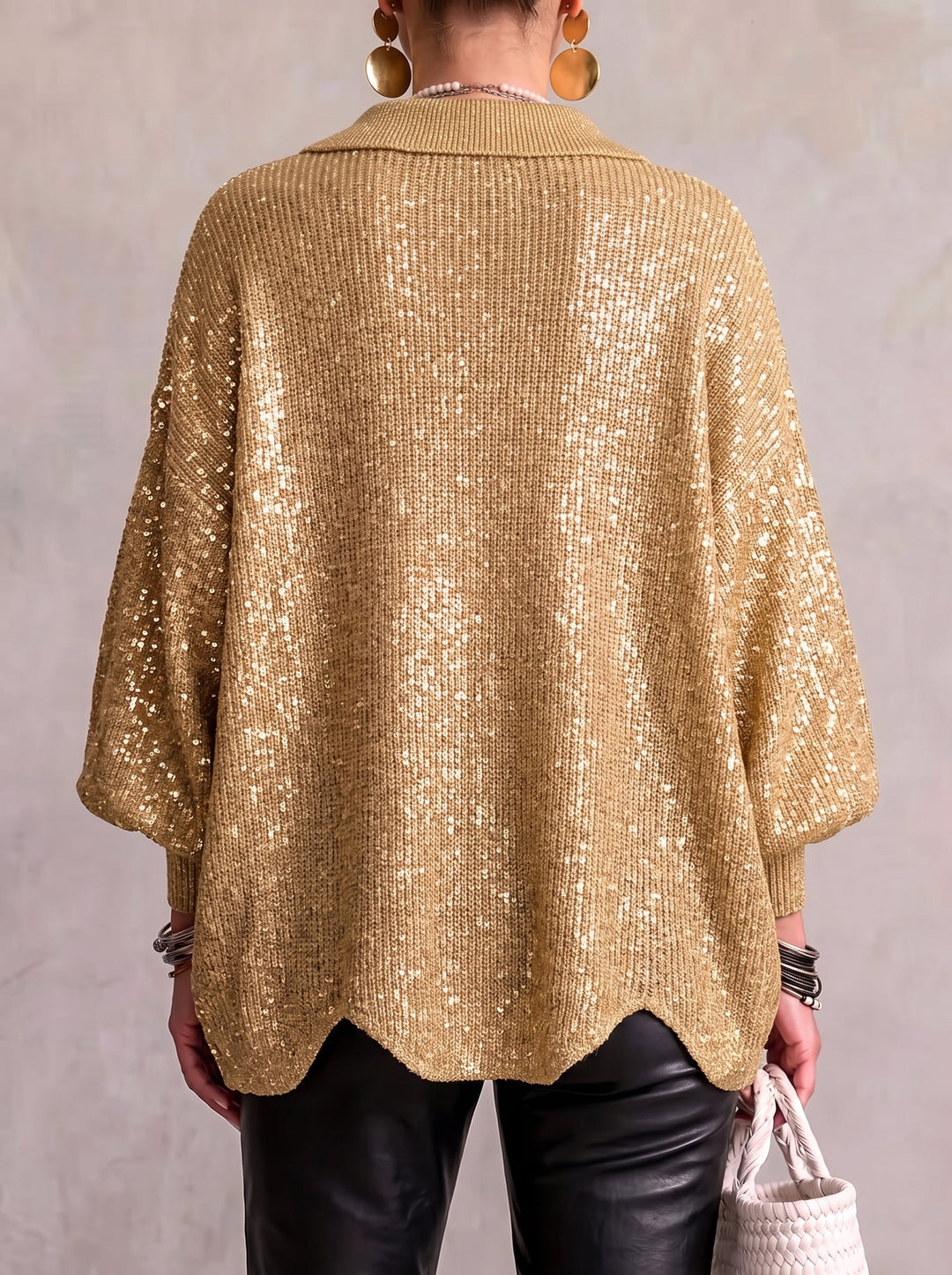 Karina – Oversized kardigan s ovratnikom i gumbima