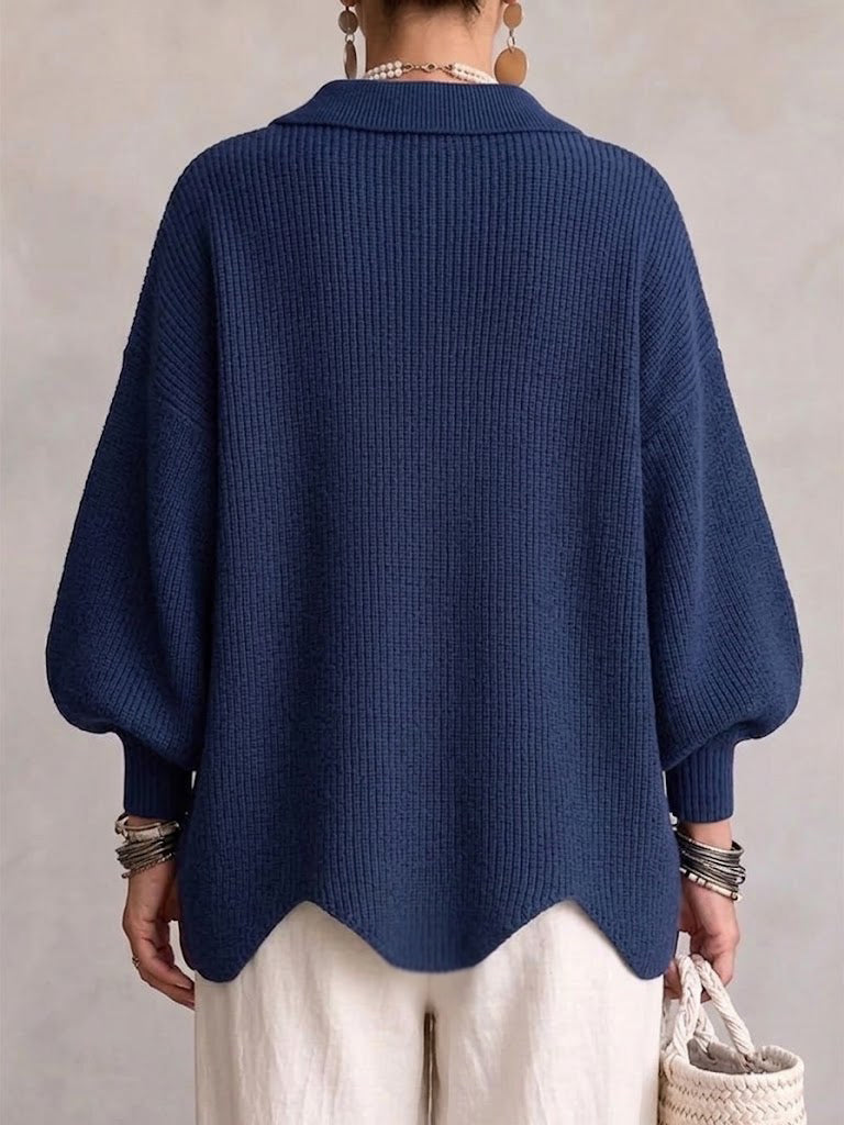 Karina – Oversized kardigan s ovratnikom i gumbima